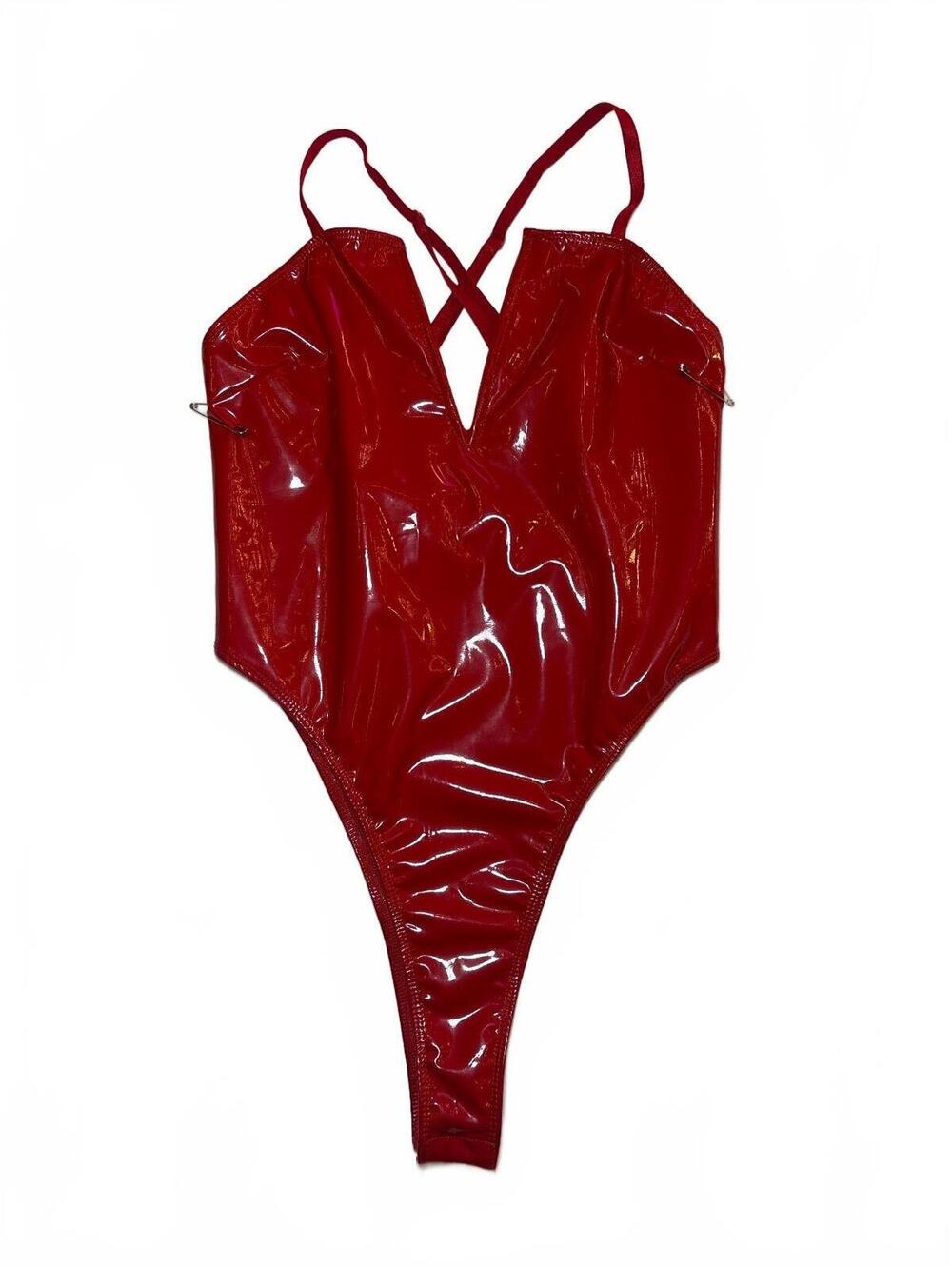 Red Vinyl Bodysuit